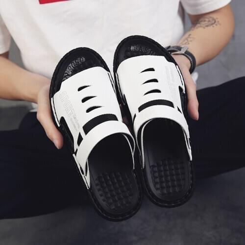 Shoe para man zomer sandale flops mens zapatillas sandals herren sommer leather work flip ete zapatos male beach breathable de