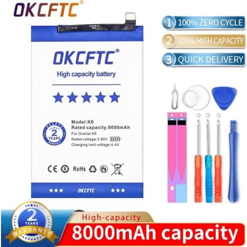 OKCFTC 8000mAh K6 Mobile Phone Battery For Oukitel K6 Battery