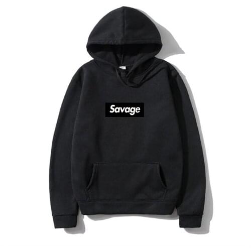 2020 Autumn Winter Casual Savage Hoodie Sweatshirt Men Black White Red Hoodies Pullover Fashion Hip Hop Streetwear Hoody Tops