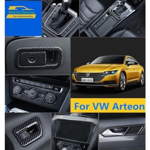World Datong Interior Carbon Fiber Black ABS Decoration Cover Trim for Volkswagen Arteon 2018~2020 Interior Accessories