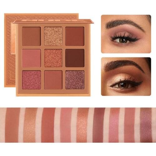 9 Colors Nude Eyeshadow Palette Matte Long Lasting Waterproof Eyeshadow Pigmented Powder Eye Makeups