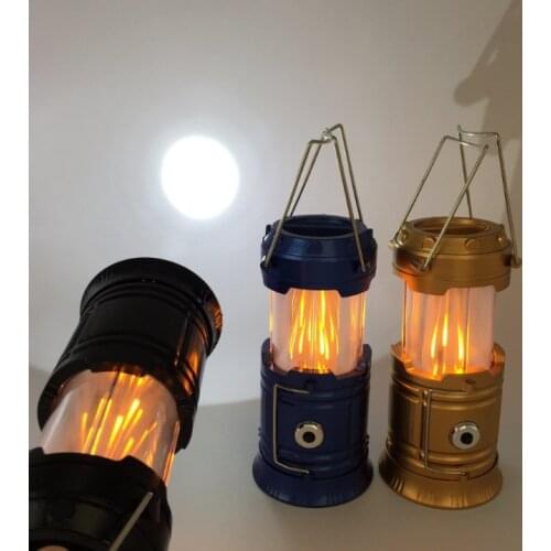 Portable LED Camping Light Work Light Outdoor Tent Light Handheld Flashlight Battery Type LED Horse Lantern Flame Light