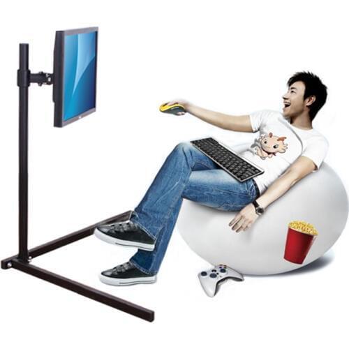 13"-24" LCD LED TV Mount Rotary Rack Monitor Holder Floor Stand Height 100cm Easy Installation Light Weight