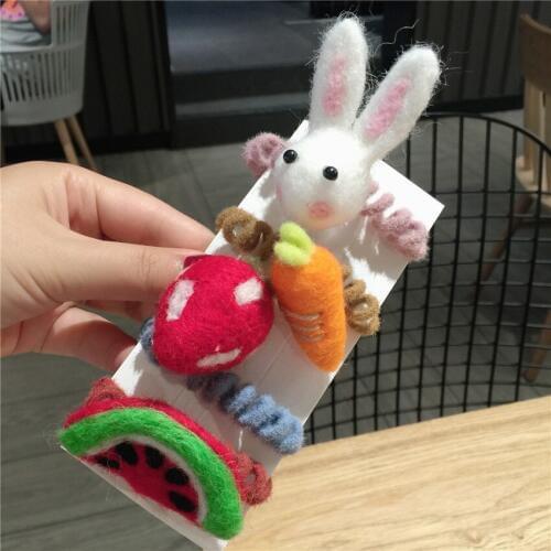 Fashion Girls Cartoon rabbit hair accessories Cute Sweet Kids Girls hair band headband rubber band elastic hair bands