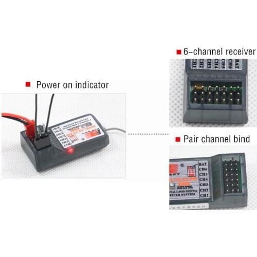 FLYSKY 2.4G 6CH R6B AFHDS Receiver For FlySky I6/I10/T6/CT6B/TH9x Transmitter Car Drone Radio Airplane FPV Helicopter RC W2D5