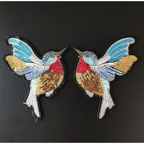 Birds Large Patch Diy Clothes Stickers Sequins Biker Badge Iron On Patches For Clothing Animal Strange things Christmas gift