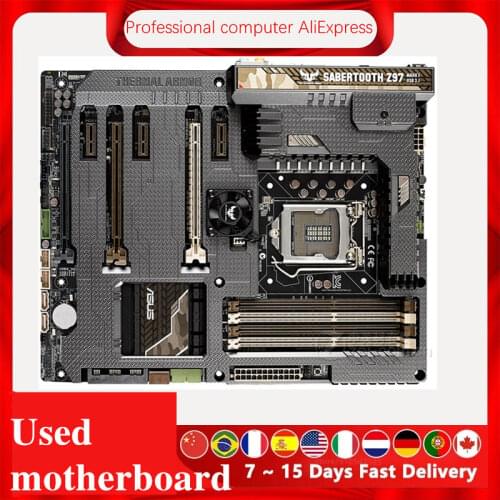 For Asus SABERTOOTH Z97 MARK 1/USB3.1 Desktop Motherboard Z97 LGA 1150 For Core i7 i5 i3 SATA3 USB3.0 Original Used Mainboard