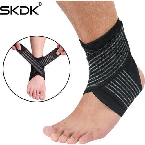 SKDK Adjustable Sport Breathable Ankle Brace Protection Pad Elastic Bandage Guard Sprains Injury Wrap Heel Pad Sports Gym Foot