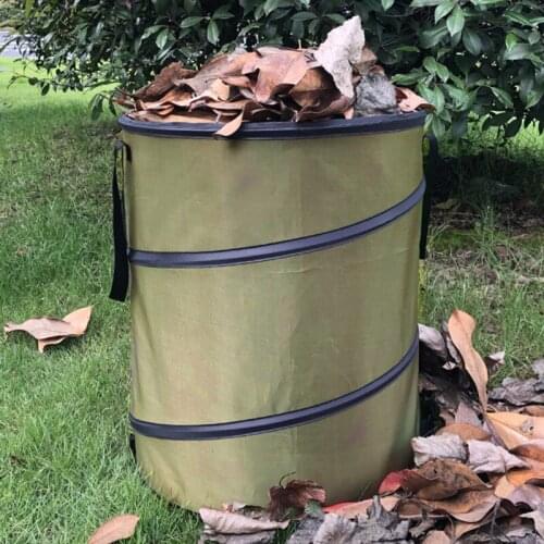 Collapsible Container Leaf Trash Can With Handles 10 Gallon Reusable Portable Waterproof Waste Home Outdoor Yard Gardening Bag
