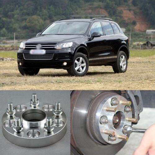 Teeze 4pcs New Billet 5 Lug 14*1.5 Studs Wheel Spacers Adapters For Volkswagen Touareg