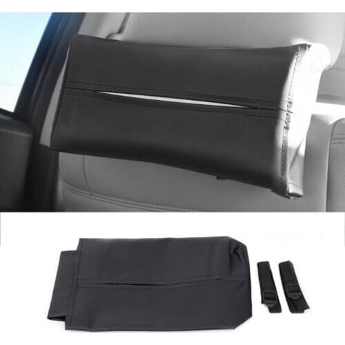 1PC PU Leather Car Sun Visor Tissue Paper Napkin Storage Box Holder Cover
