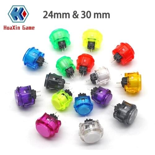 10pcs Transparent No LED Arcade 30mm Push Button Copy SANWA OBSF-30 OBSN-30 OBSC-30 for DIY Raspberry pi MAME PC Pandora Game