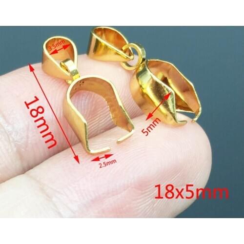 100pcs Stainless Steel Pinch Clip Bail Clasp Dangle Charm Bead Pendant Connector Findings Gold Dull Silver Tone Jewelry Making