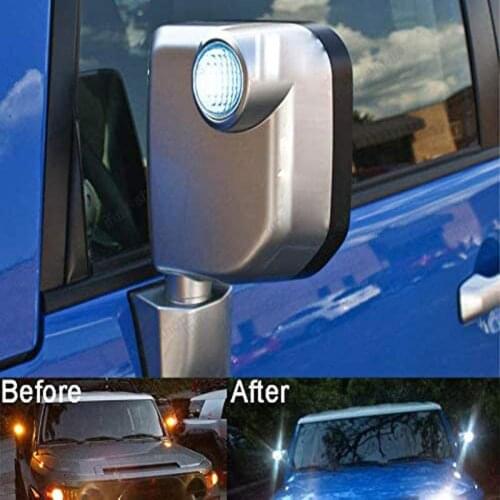 2Pcs White Side Mirror Lights LED Bulbs for 2007-2013 Toyota FJ Cruiser 6000K-6500K Car Lights Accessories Signal Lamp