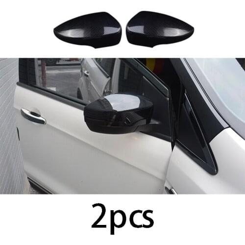 2Pcs Rear View Mirror Exterior Cover Side Mirror Covers for Ford Escape Kuga 2013-2019 Carbon Fiber ABS