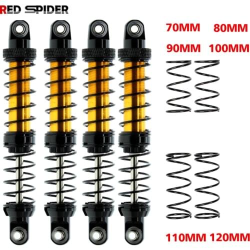4pc Metal 80mm 90mm 100mm 110mm 120mm Shock Absorber Oil Damper for 1/10 RC Crawler Car Axial SCX10 90046 AXI03007 TRX4 TRX6