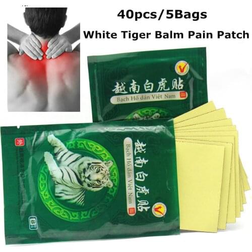 40 Pcs/5 Bags Vietnam White Tiger Balm Pain Patch Muscle Shoulder Neck Arthritis Chinese Herbal Medical Plaster