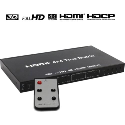 4x4 HDMI Matrix HDMI Switch Switcher 4 In 4 Out Splitter 4K 3D 1080p 60hz Video Converter for PS5 PS4 DVD XBOX PC To TV Monitor