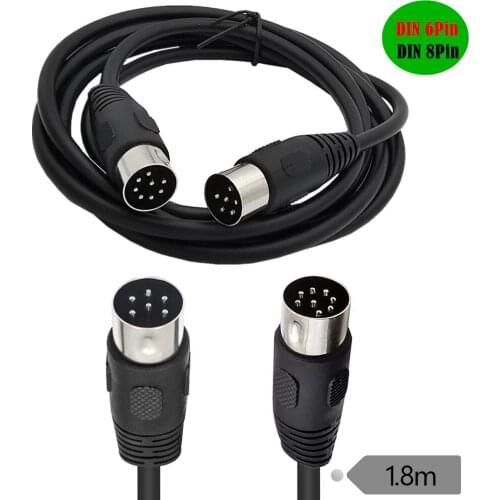 8 Pin Din Male TO 6 Pin Male Audio data signal cable DIN 6 Pin audio cable is suitable for computer peripheral products