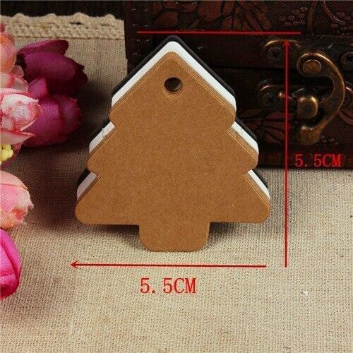 300pcs 5.5*5.4cm Kraft paper Christmas tree tag listing blank tag mark baking card hand-painted tags