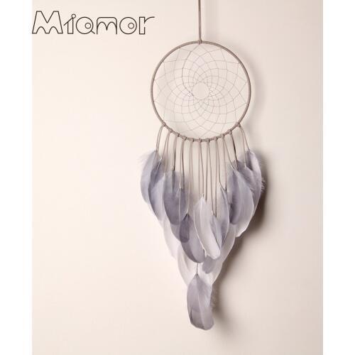 MIAMOR Big Dreamcatcher With White & Grey Feather Nursery School Kids Room Decor Wedding & Home Wall Decor Accessories AMOR202