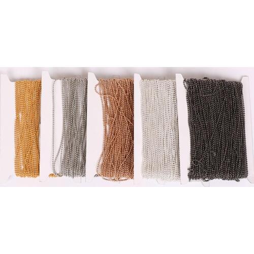 10m/roll Dia 1.5mm 2.4mm Metal Ball Beads Chains Bulk Gold Silver Color Iron Chain For Diy Jewelry Making Necklace Accessories