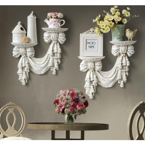 DECORATIVE SHELVES IN STORAGE HOLDERS RACKS RESIN EUROPEAN STYLE HOME WALL DECOR LIVING ROOM ART HANGING MURAL STORAGE PLATE