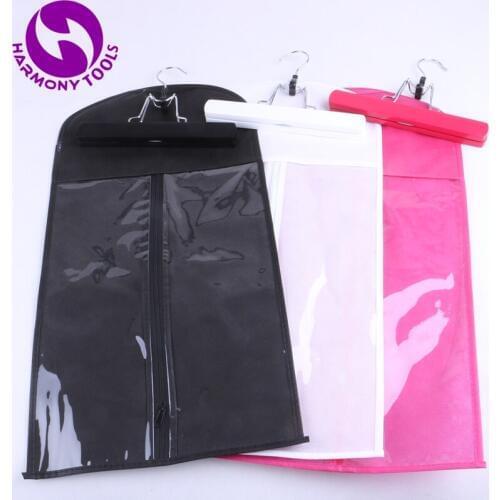 HARMONY 30 Sets Pink, Black or White hair extension zipper bag and hanger suit case bag for weft hair & clipin hair and ponytail