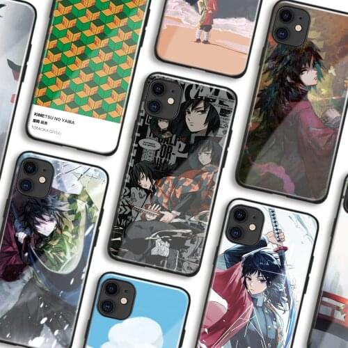 Giyu Tomioka Kimetsu No Yaiba Anime Phone Cases For IPhone 11 12 Mini Pro XS Max 6s X XR 6 7 8 Plus SE Soft Shell Glass Cover
