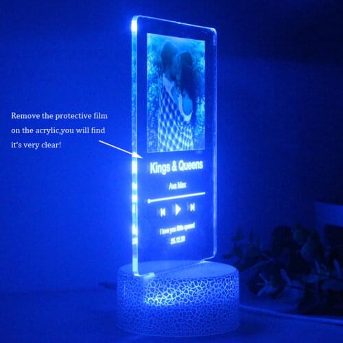Custom Gifts Song Plaque Light Personalized Music Album 7 Colors Lamp Bedroom Party Decoration , Couple Gift,Mothers Day Gift