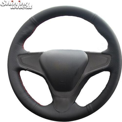 BANNIS Black Leather Car Steering Wheel Cover for Chevrolet New Cruze Volt 2016 2017 Cruze 2015