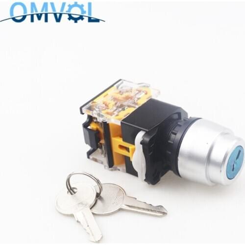 LA38 Key rotary switch 2 position 3 position push button switch