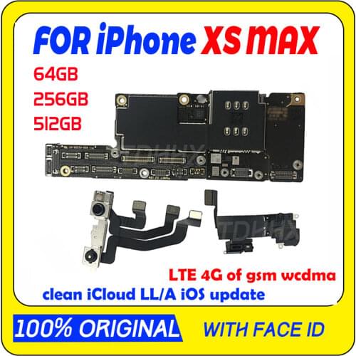 FactoryUnlocked Motherboard For iPhone XS Max main board without with Face ID Logic Board Motherboard MB for iPhone XS MAX Plate