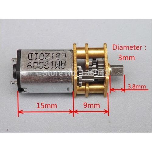 4pcs N20 DC 3-12V 10-3000RPM Gear Motor of Miniature Low-speed DC Motor Metal Gear Box Gearwheel Model 4.5mm Shaft Length