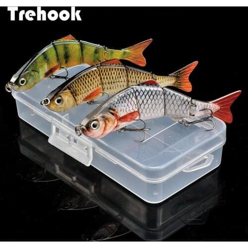 TREHOOK 3pcs/Box 4-Segments Swimbait Sinking Wobblers Set of Lures 12cm 16g Lifelike Crankbaits Fishing Lure Artificial Bait Kit