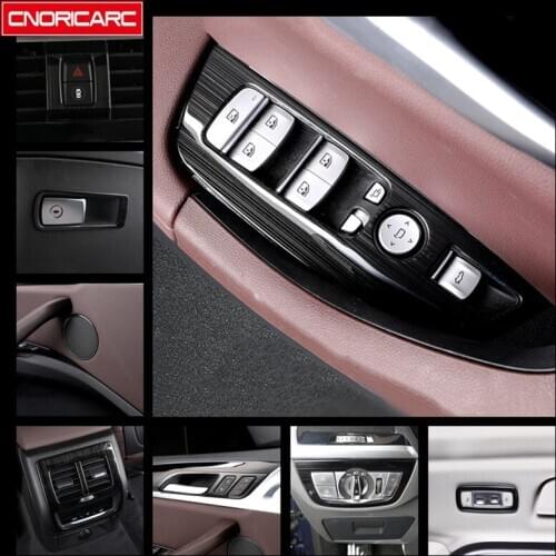 Stainless Steel Window Glass Lifting Decoration Panel Cover Trim Black For BMW X3 G01 G08 2018 Car Styling Interior Accessories