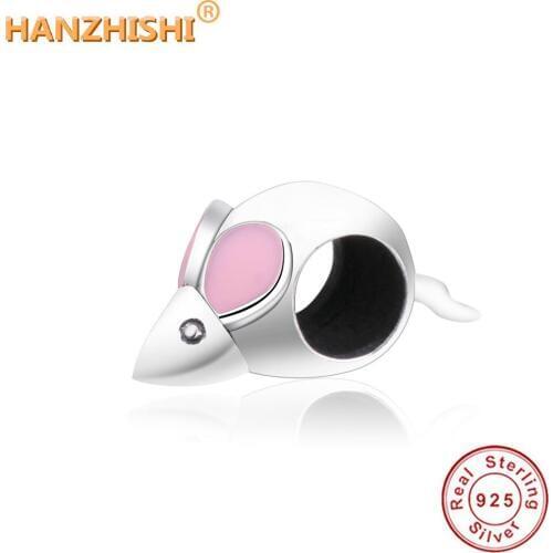 Fits Original Pandora Charms Bracelet Jewelry Making 2018 Summer Newest DIY 925 Sterling Silver Cute Animal Mouse Charm Beads