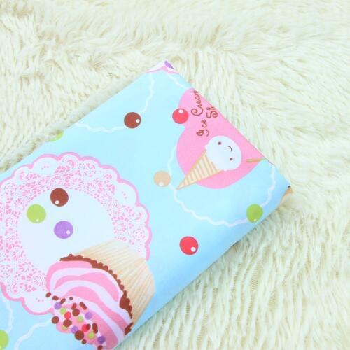 Half meter 100% cotton poplin ice cream print fabric for handmade DIY garment dress baby children cloth A655