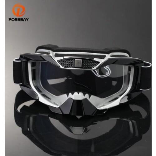 POSSBAY Motorcycle Glasses Snowboard Ski Goggles Racing Motocross Goggles Cafe Racer Dirt Bike Outdoor Sport Culos Moto Gafas
