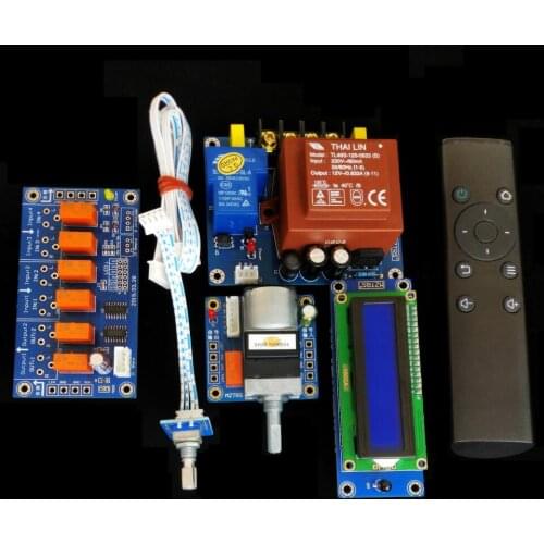 Assembeld HIFI Motor Preamp Remote Volume Control Board+Display+PSU+Input Switch