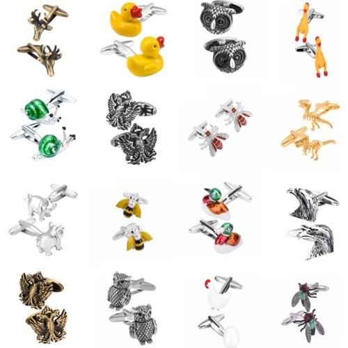 Luxury Animal custom Cufflinks for Mens Shirt Cuff buttons High Quality Novelty Fashion Brand Cuff links Jewelry Gemelos