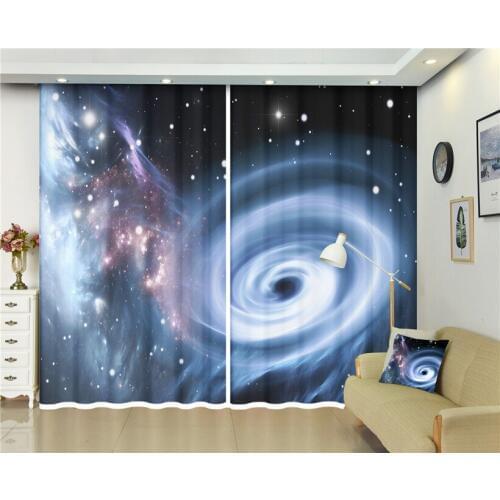 Galaxy print Curtains, Space Universe Stars and Nebulas Distant Parts of Galaxy, Living Room Bedroom Window Drapes Curtain Decor