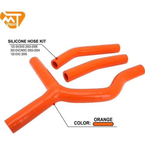 Motorcycle Engine Silicone Radiator Coolant Hose For KTM 125 SX/SXS 2003-2006 200 EXC/MXC 2003-2004 125 EXC 2005