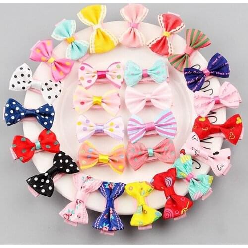Cute Baby Girl Hair Clips 10 Pairs / 20pcs Bow Heart Fashion Girls Hairpin Children Dot Plaid Kids Hair Accessories Love Gift