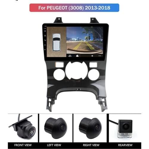 360 panoramic birds-eye view systemfor Peugeot 3008 13-18 Car Radio Multimedia Video Player combined into one