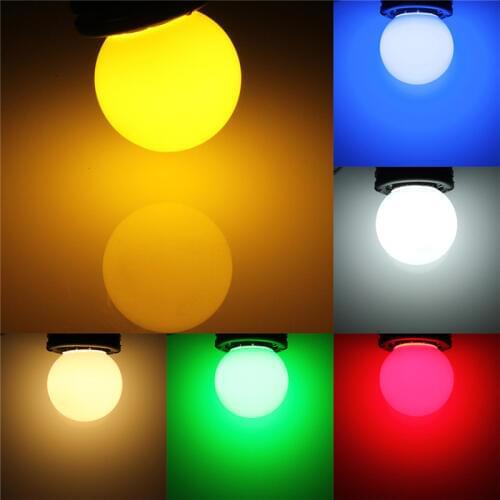 Jiguoor LED Bulb E27 3W 6-LED Ball PE Bulb Colorful Lamp AC 110-240V For Home Party Club Light Decor