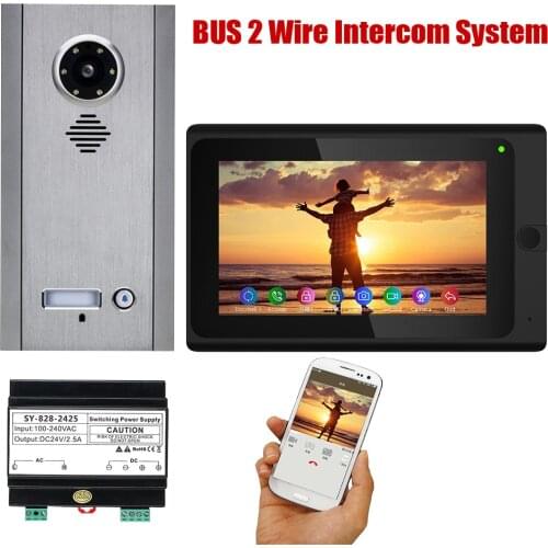 7 Inch Wireless Wifi 1 Units Apartment 1/2/3/4Monitor Night Vision BUS 2 Wire Video Door Phone Intercom systems Kit for home