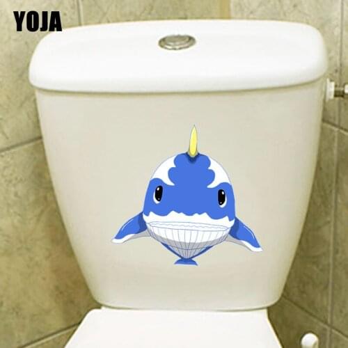YOJA 22.4*21CM Cartoon Shark BedRoom Home Decor Wall Decal Toilet Sticker T3-0996