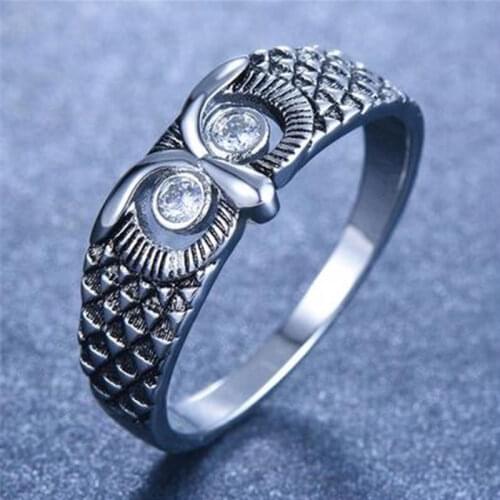 New Trend Retro Zinc Alloy Owl Shape Rings Women Fashion Animal Jewelry Party Gifts Rings
