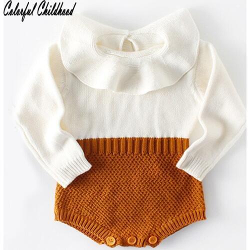 Winter Newborn Baby Boy/Girls Clothes Thicken knited long sleeve romper Princess Jumpsuit toddler kids Clothing Sets Girls 0-24m